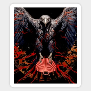 National Native American Heritage Month: The Raven in the Tlingit Indian Creation Story on a Dark Background Sticker